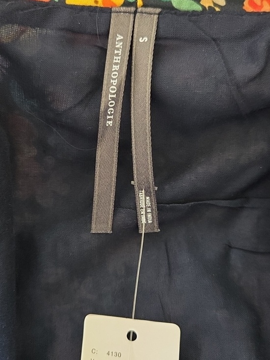 NEW Anthroplogie The Tommie Mini Shirt Dress Floral Navy Motif - 6 - Picture 2 of 8